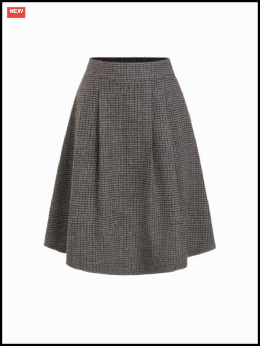 Pleated A-Line Midi Skirt with Pockets Office Fall